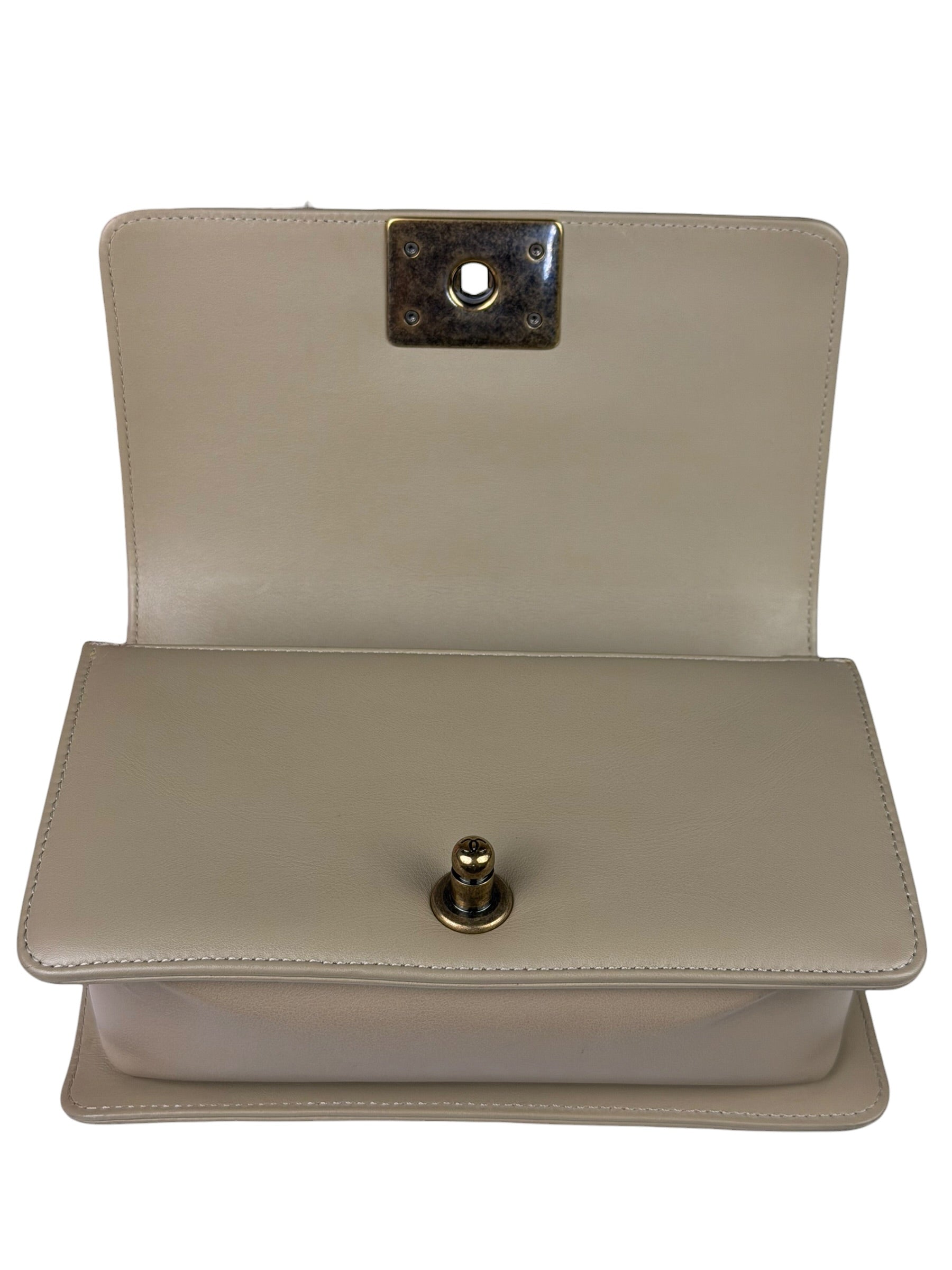Chanel Beige Leather Boy Stingray Flap Bag 2013