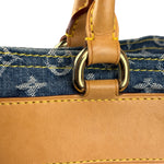 Louis Vuitton Vintage Demin Leather Trim Flat Shopper Tote Bag