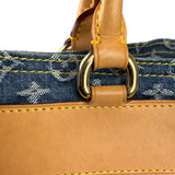 Louis Vuitton Vintage Demin Leather Trim Flat Shopper Tote Bag