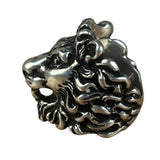 Gucci Silver Cocktail Lion Head Motif Ring