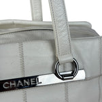 Chanel White Chocolate Bar Quilted Caviar LAX Bowler Bag 2004