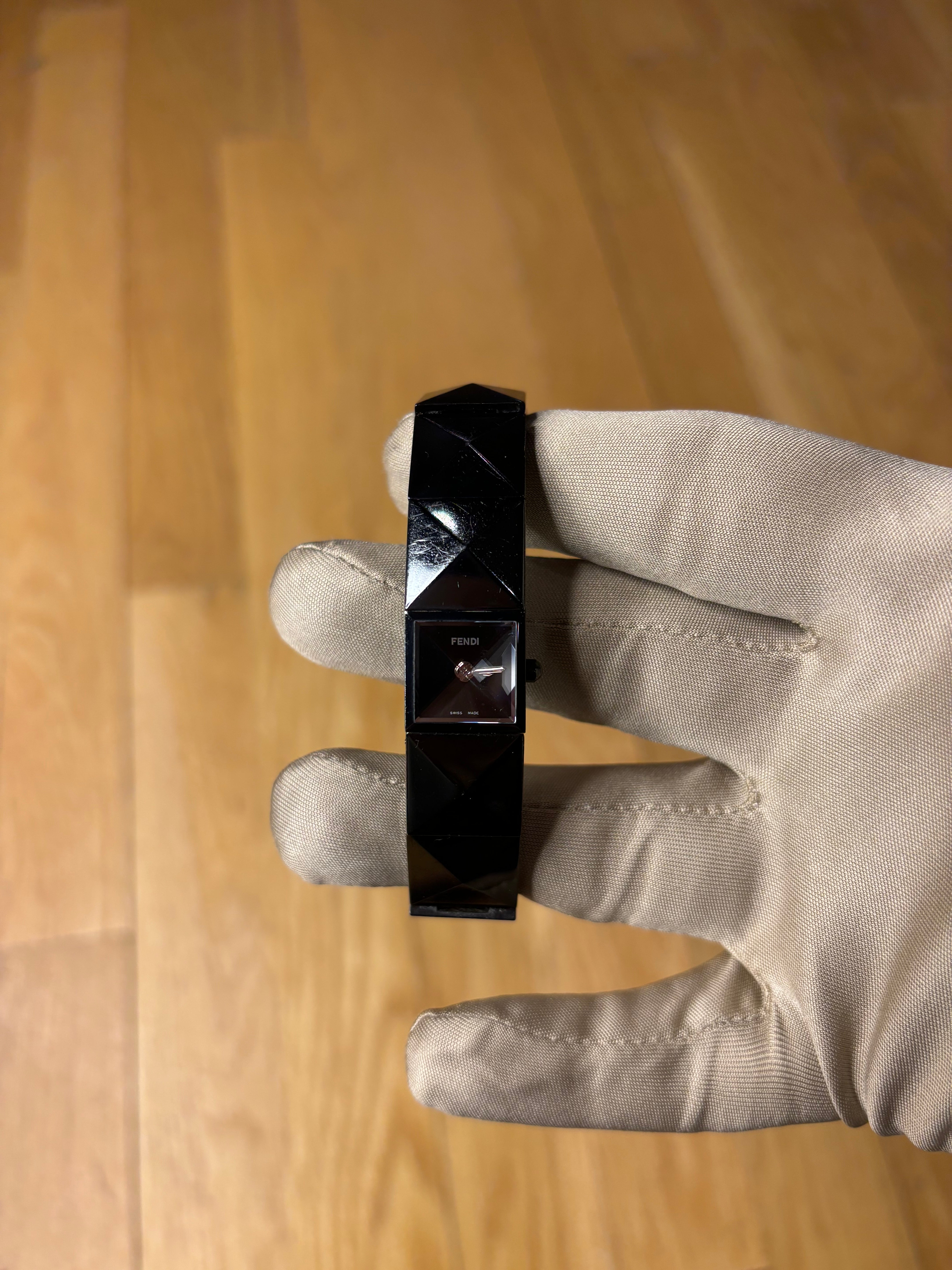 Fendi Black 4270L Ion Plated Geometric Watch