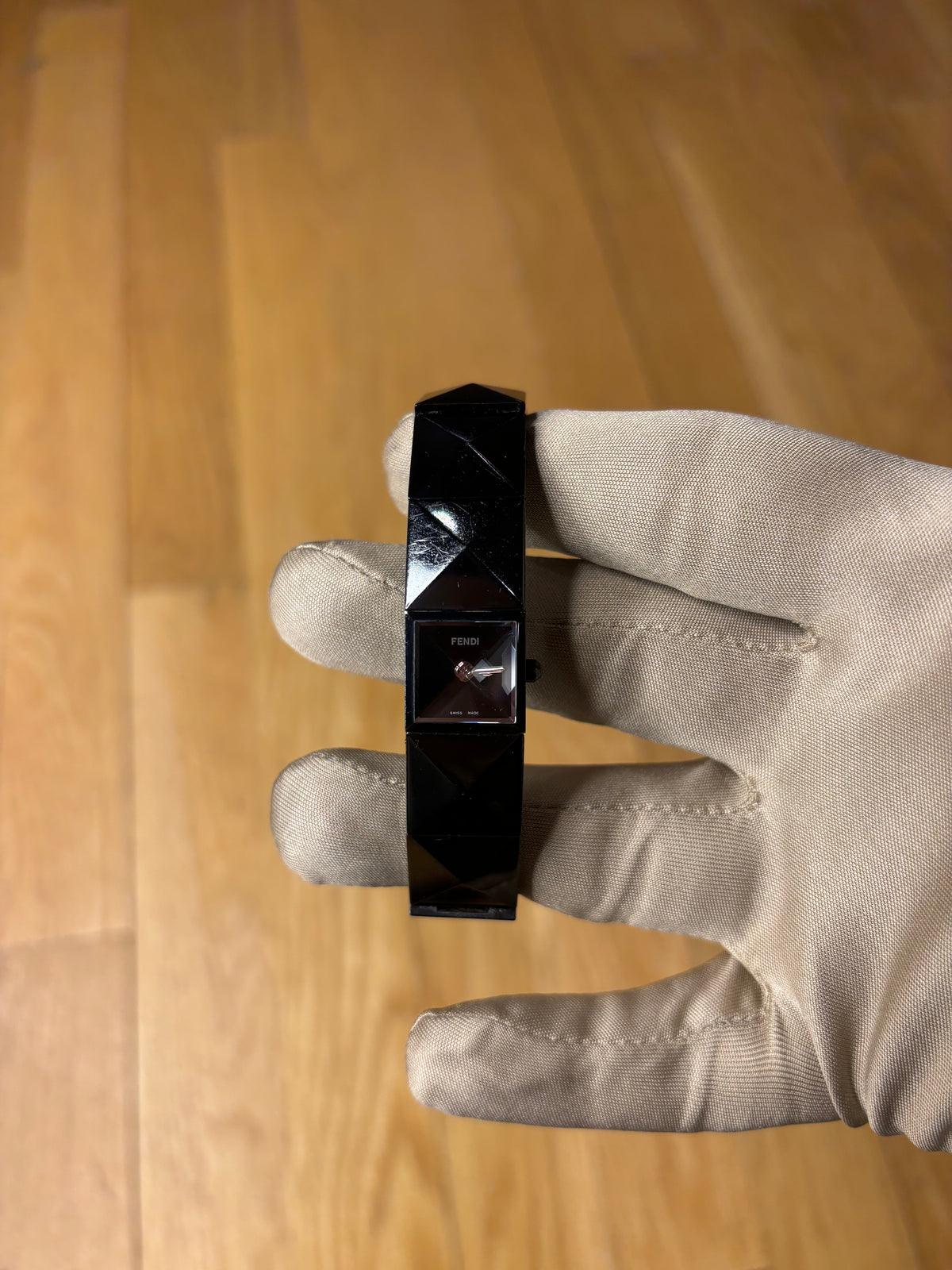 Fendi Black 4270L Ion Plated Geometric Watch