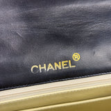 Chanel Black Quilted Leather Envelope Flap Bag Early 90's