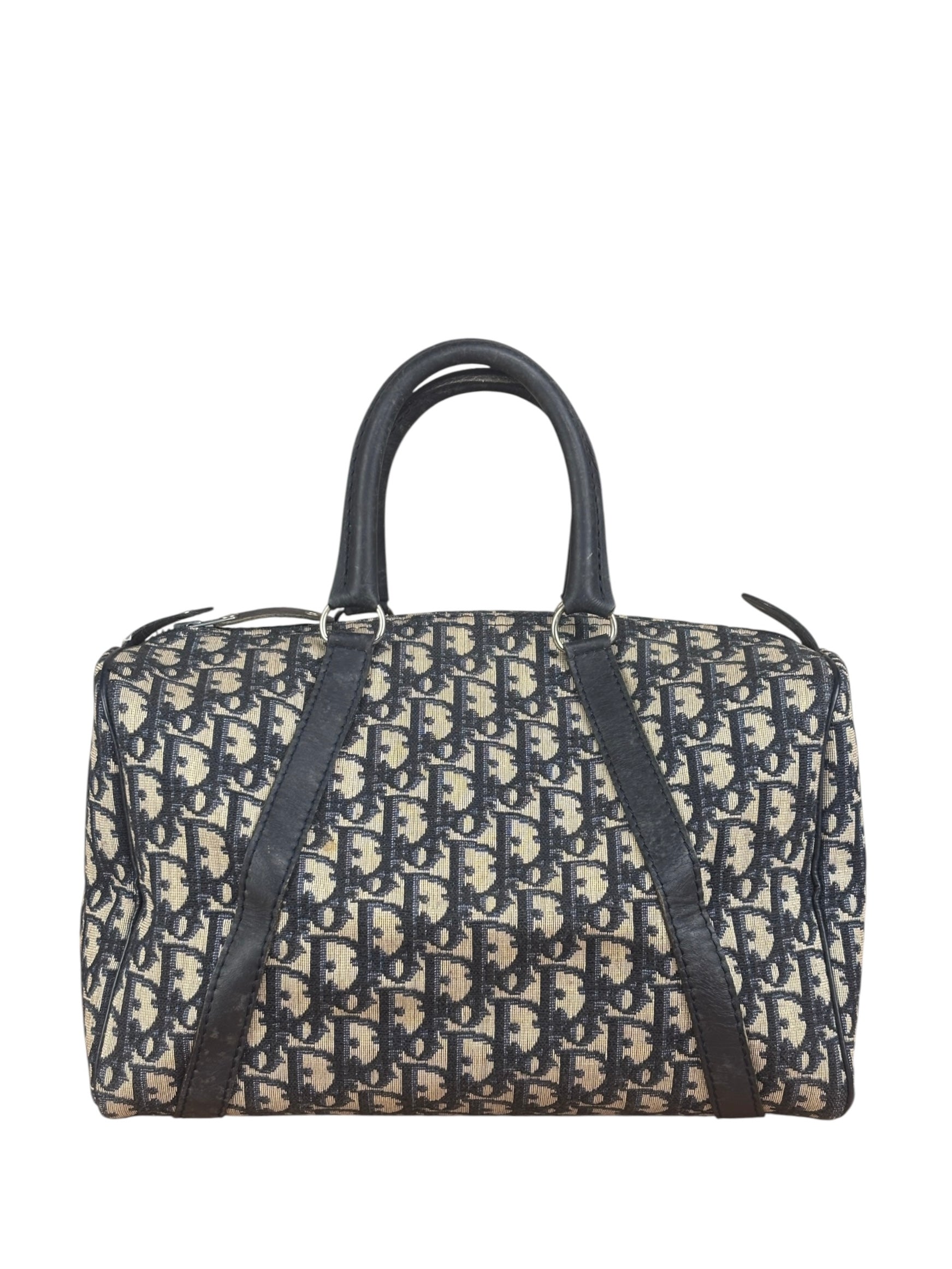 Christian Dior Vintage Blue Oblique Trotter Boston Bag