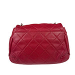 Chanel Red Quilted Leather CC Curvy Flap Bag 2015