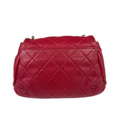Chanel Red Quilted Leather CC Curvy Flap Bag 2015