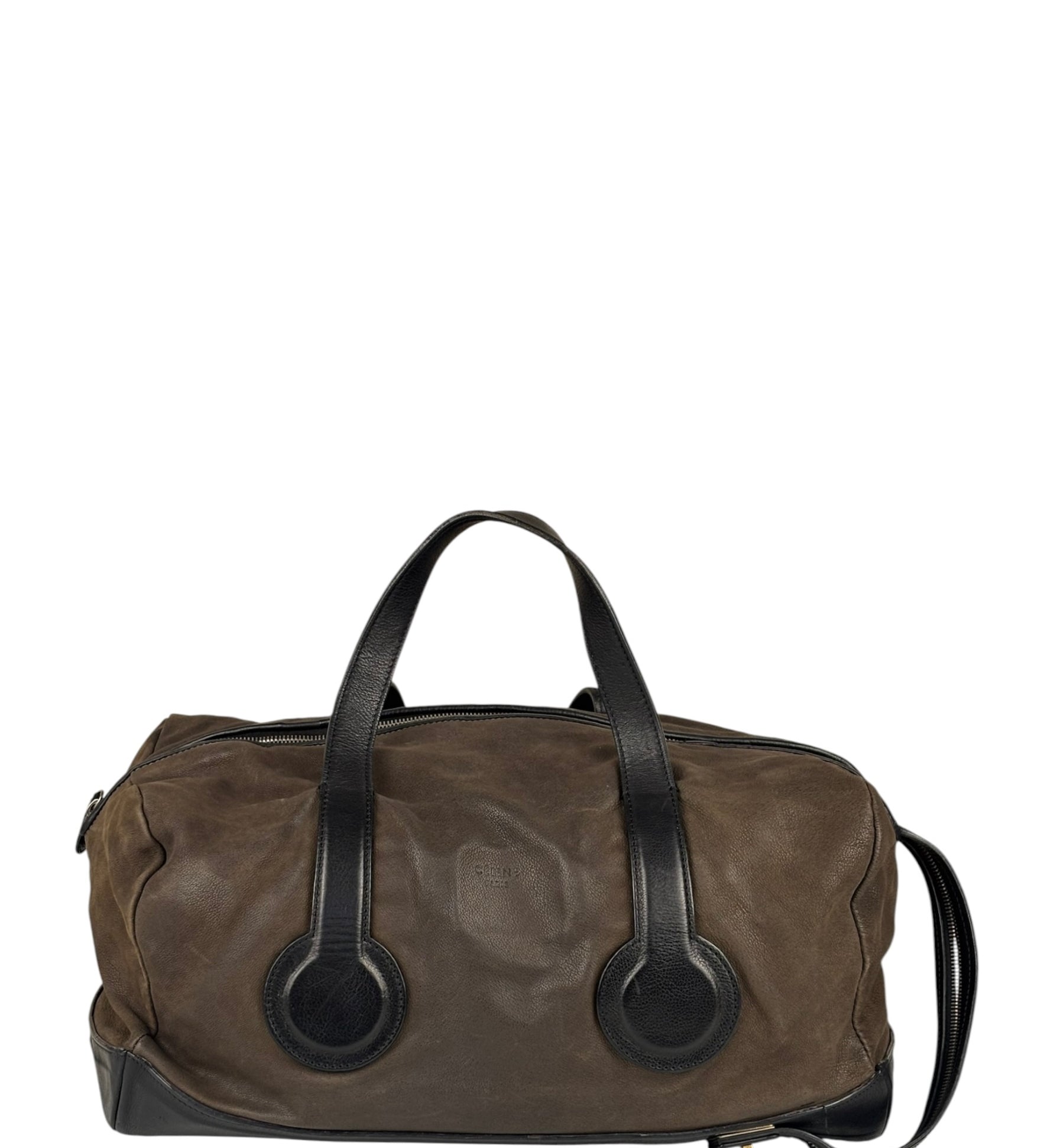 Celine Brown/Black Leather Bowling Bag