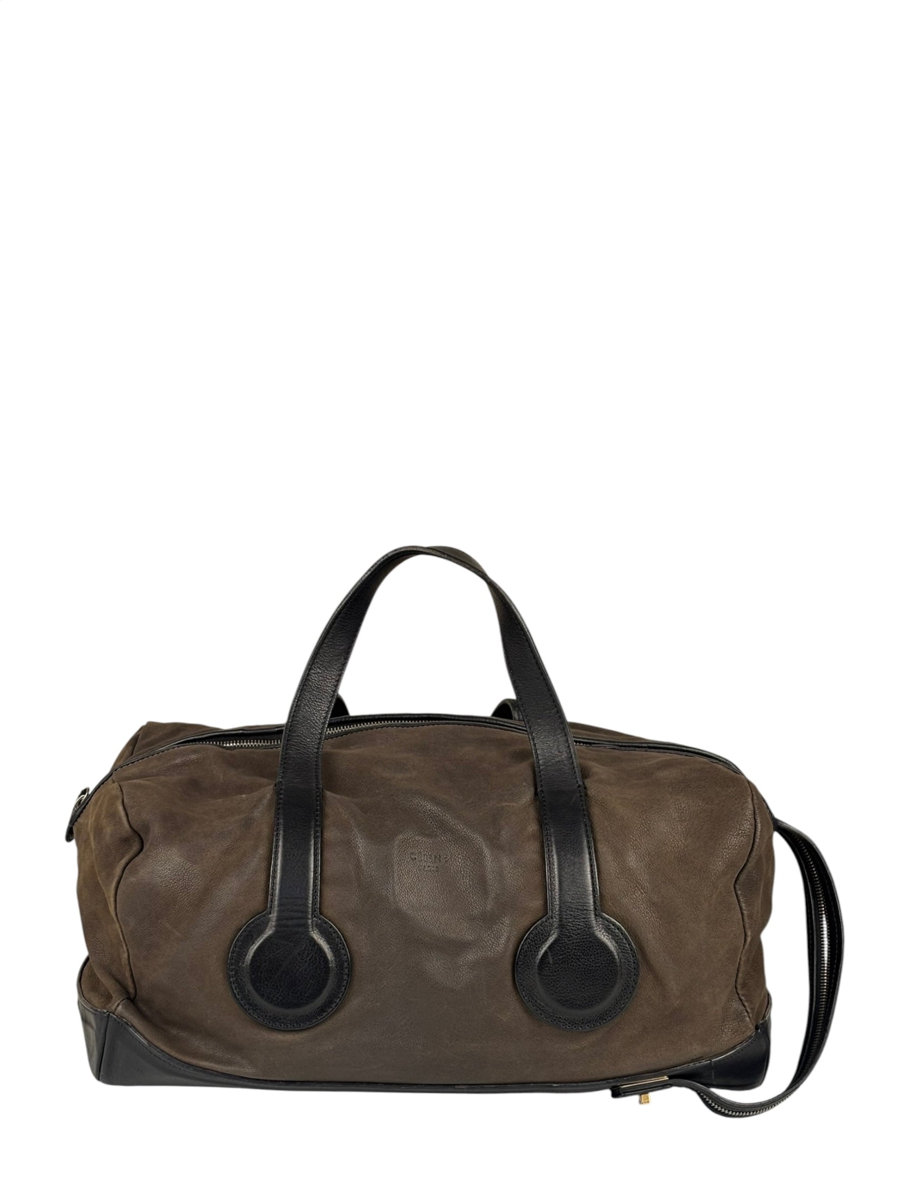Celine Brown/Black Leather Bowling Bag