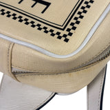Versace Pastel Yellow Leather Logo Print Belt Bag