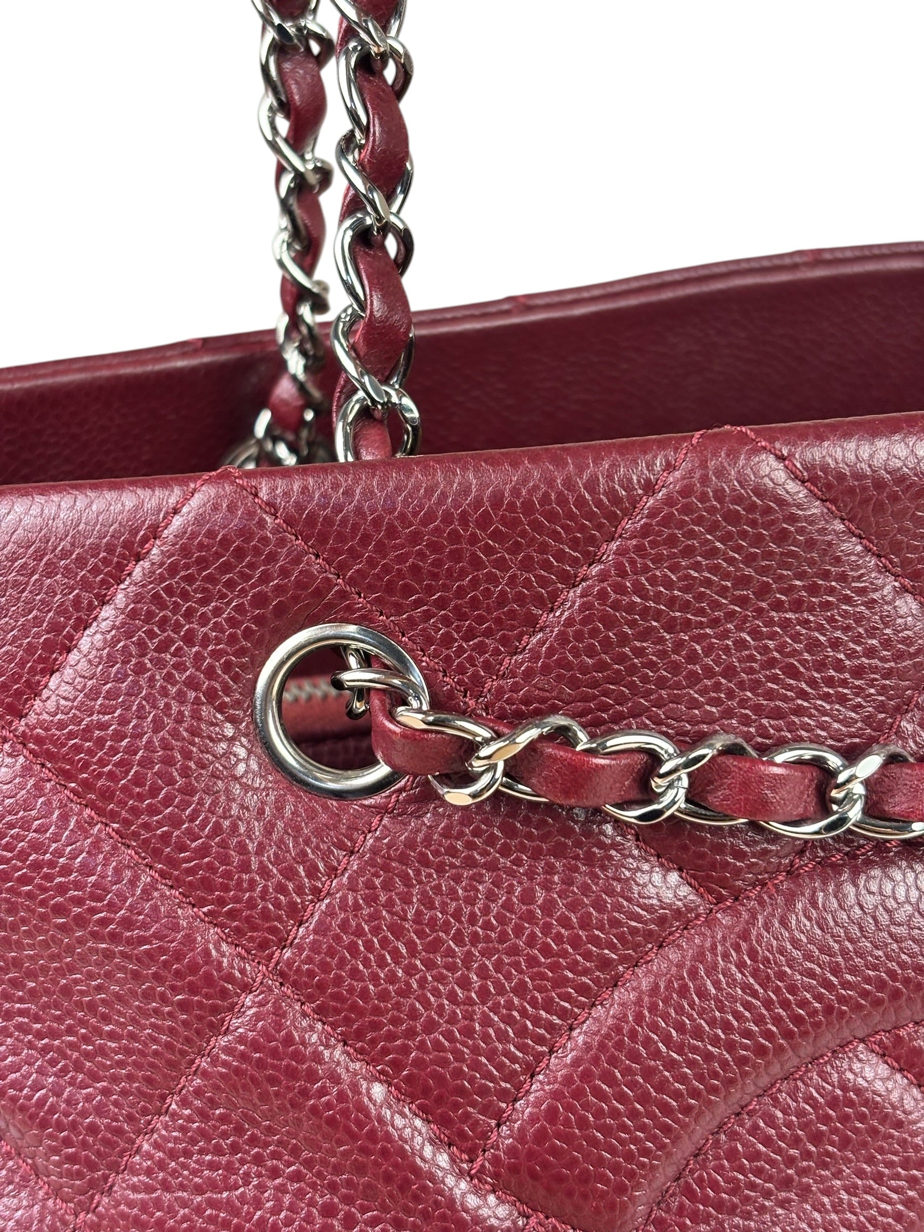 Chanel Burgundy Caviar Quilted Leather Tote 2010
