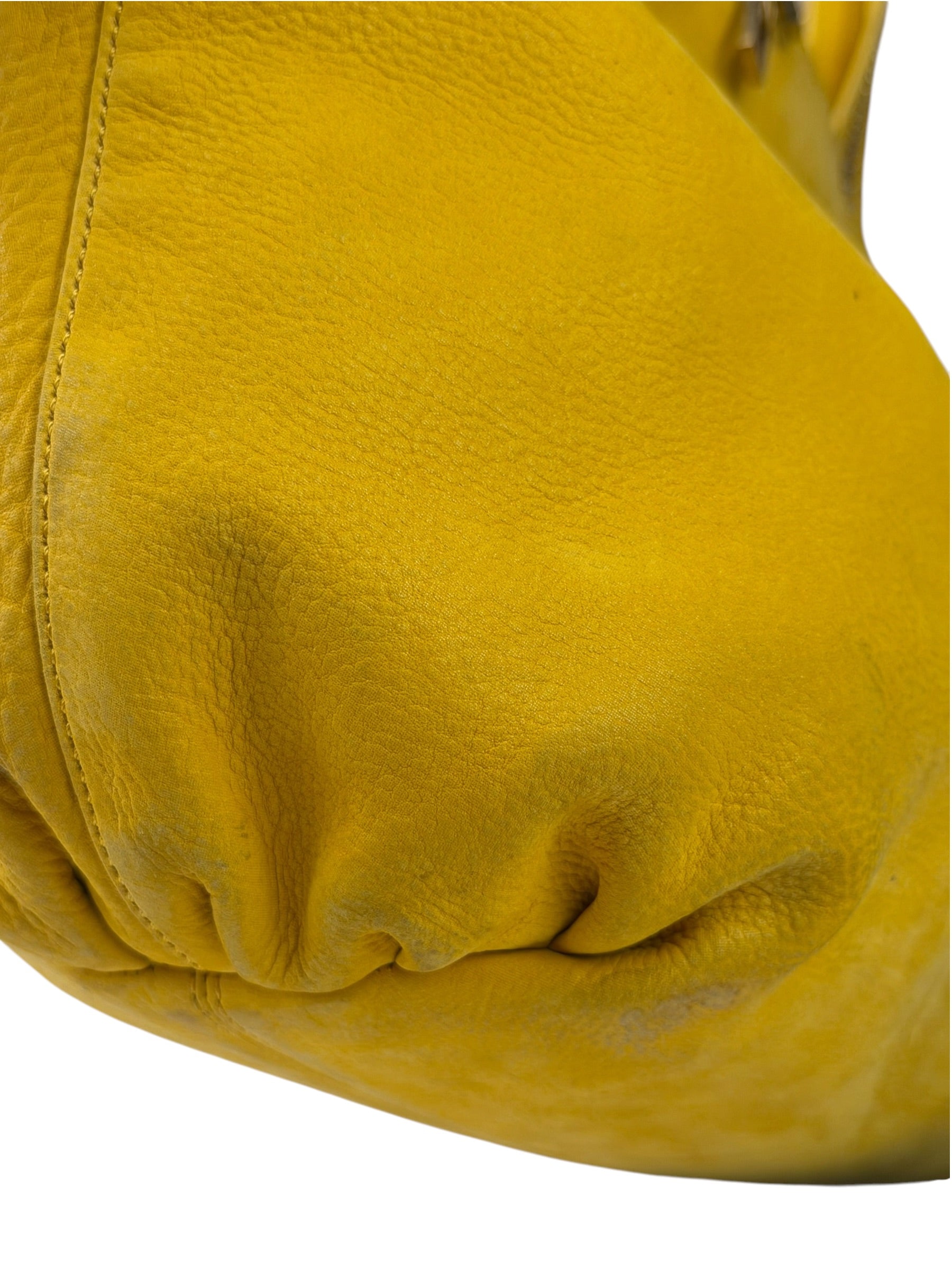Fendi Yellow Leather Shoulder Bag
