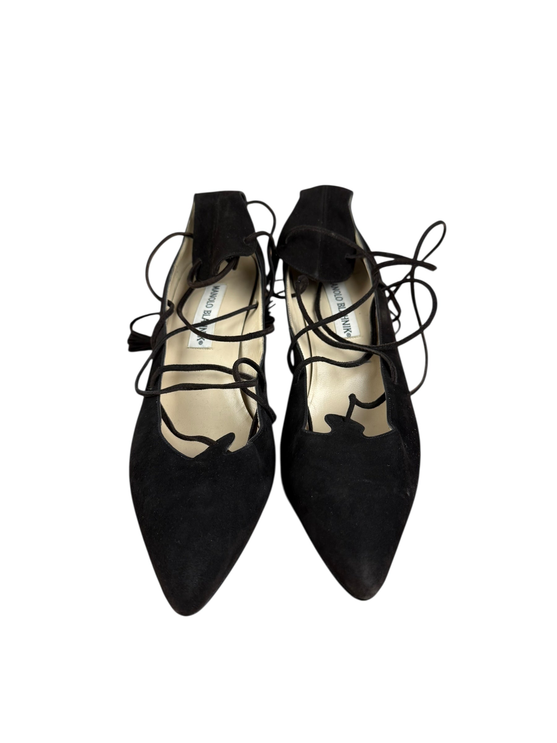 Manolo Blahnik Brown Suede Strappy Heels