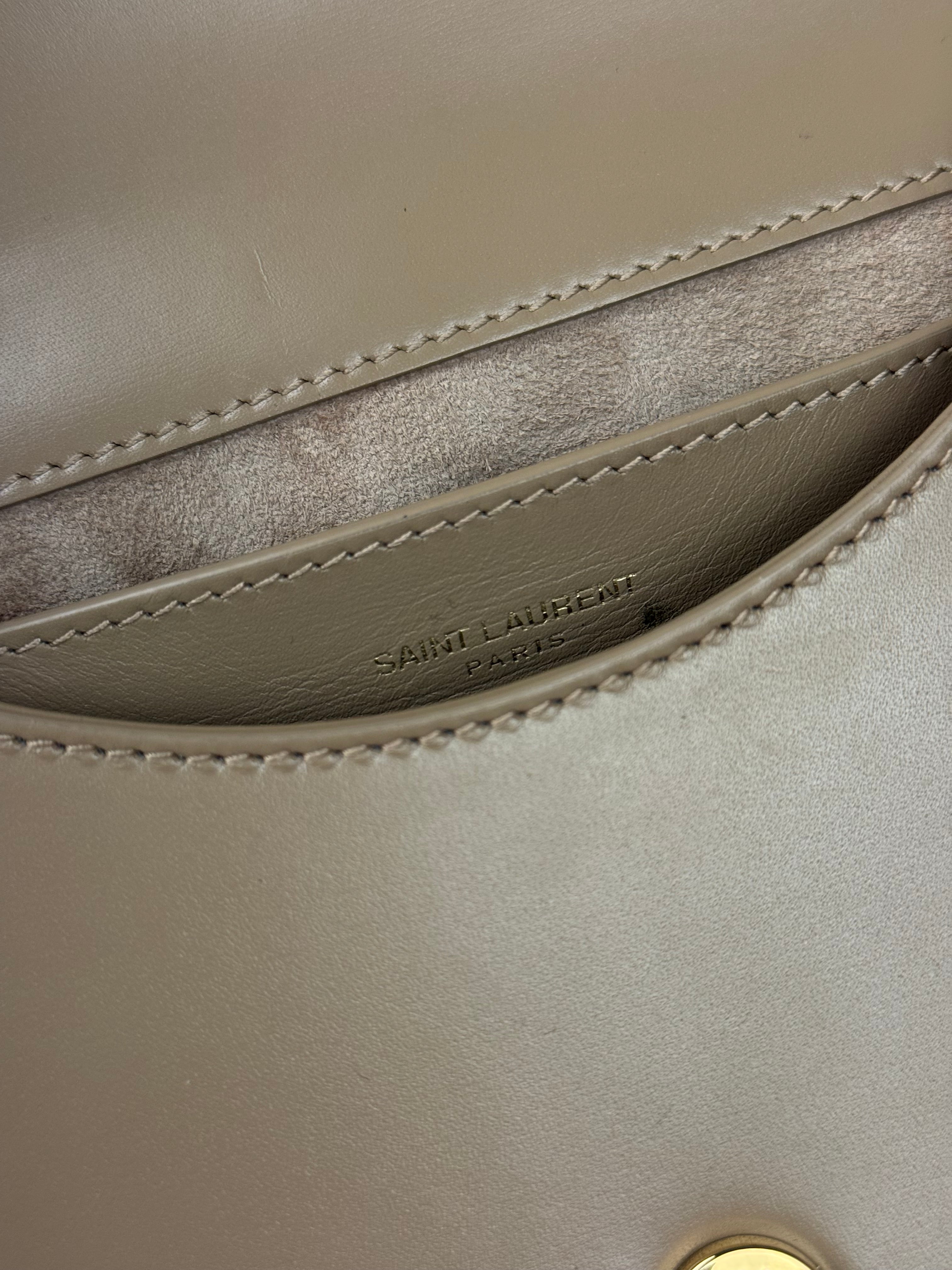 Saint Laurent Beige Leather Voltaire Handbag