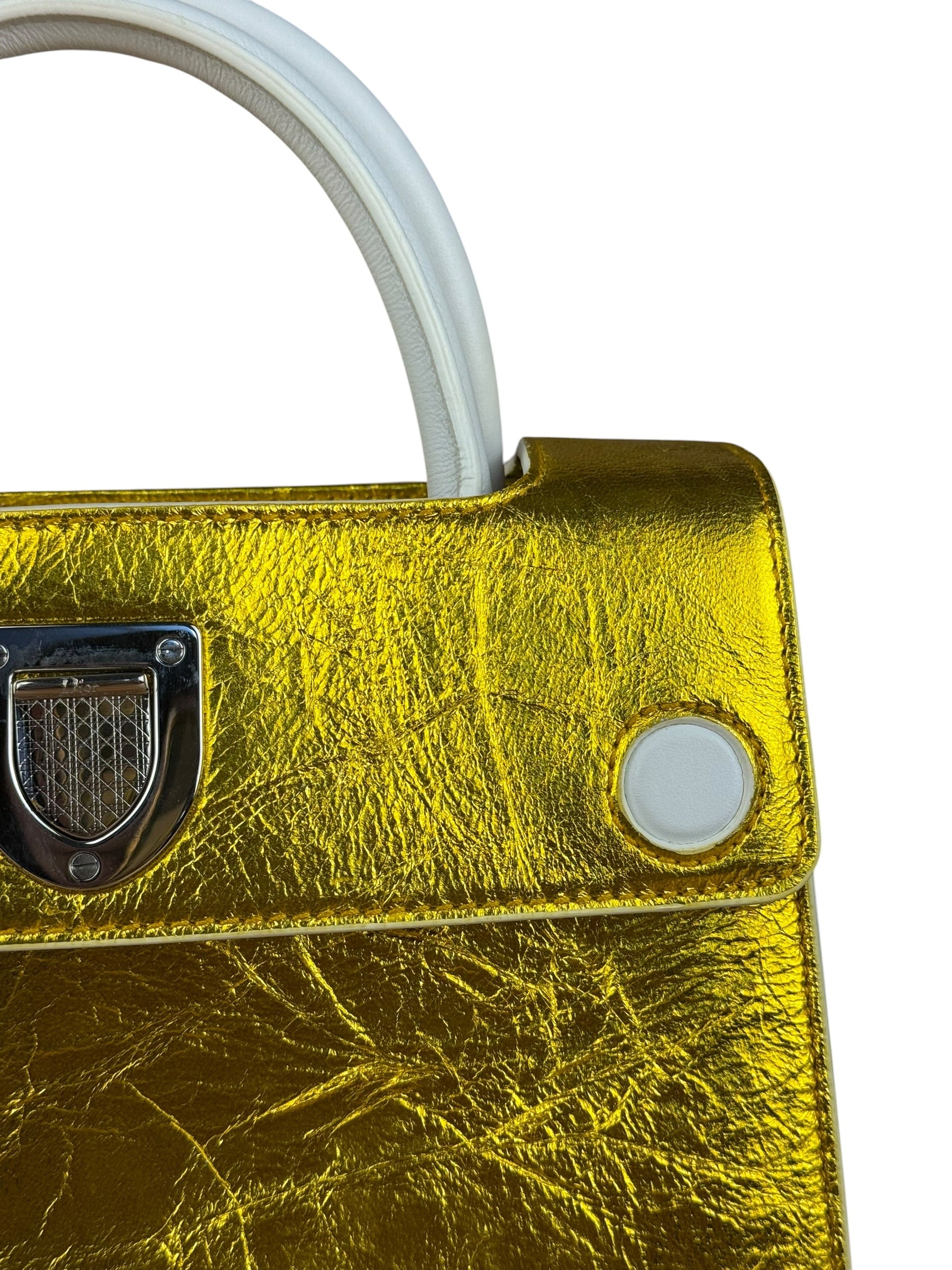Christian Dior Diorever Metallic Gold Small 2Way Handbag