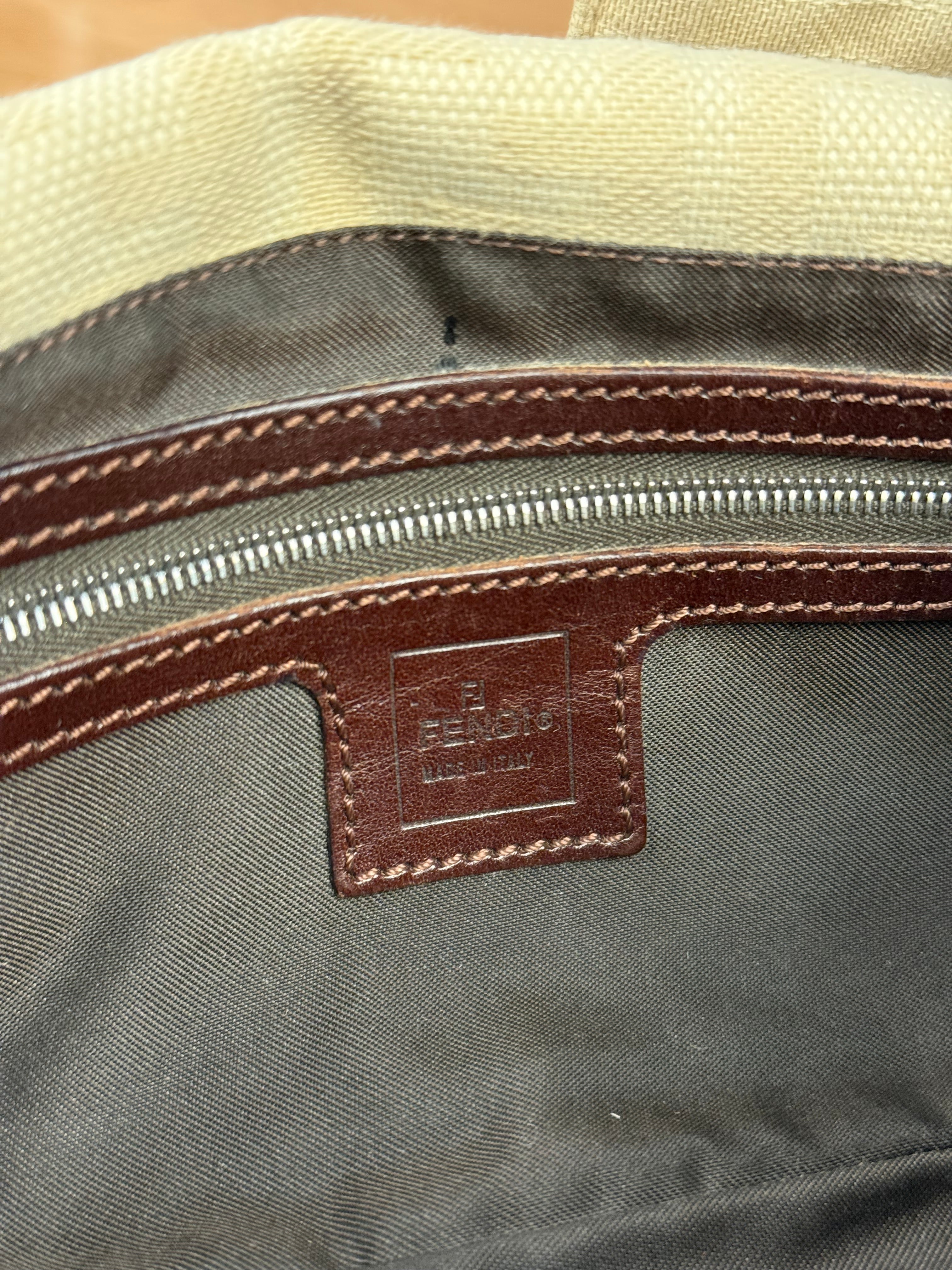 Fendi FF Canvas Baguette