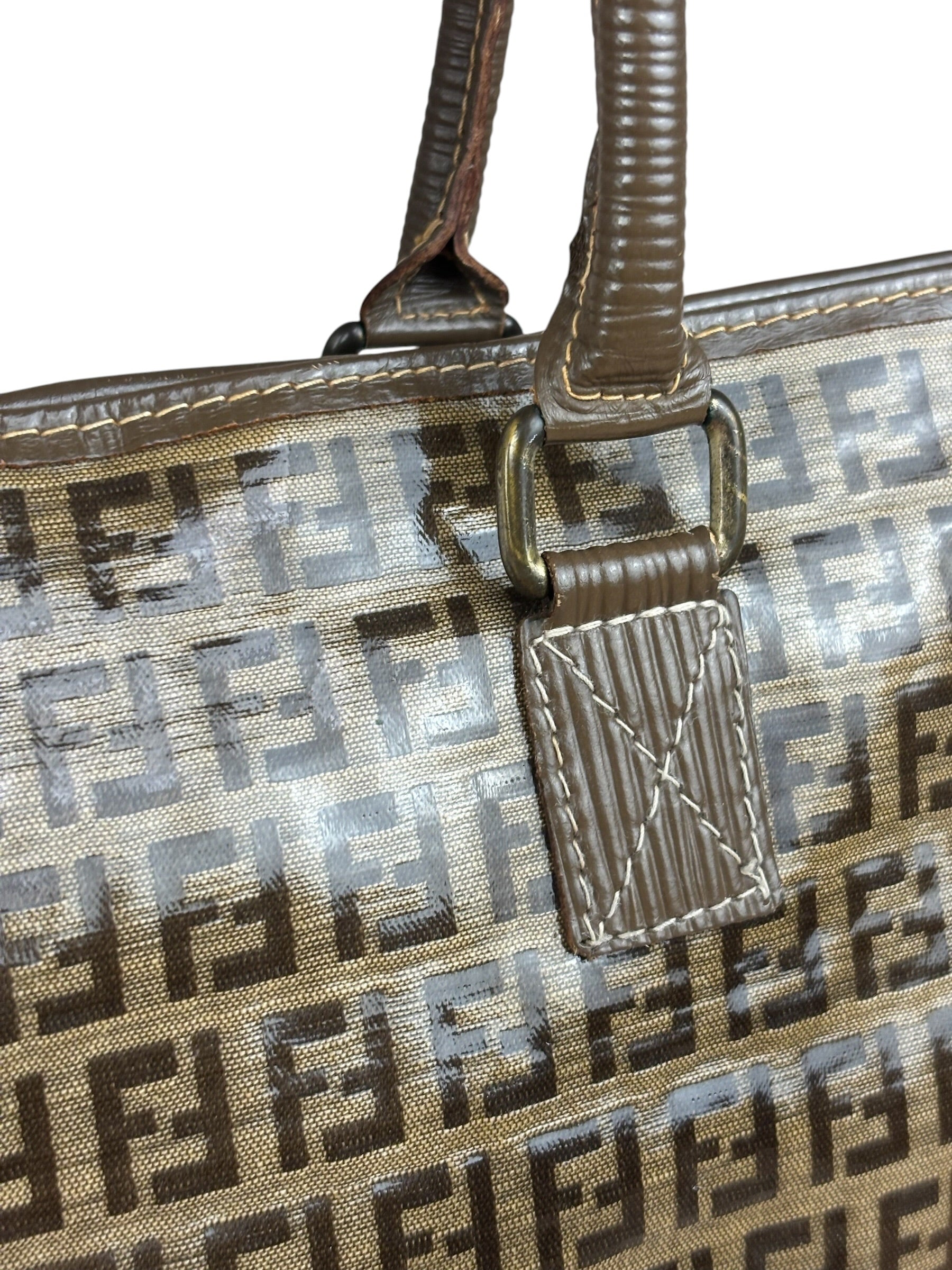 Fendi Brown PVC FF Zucchino Tote Bag