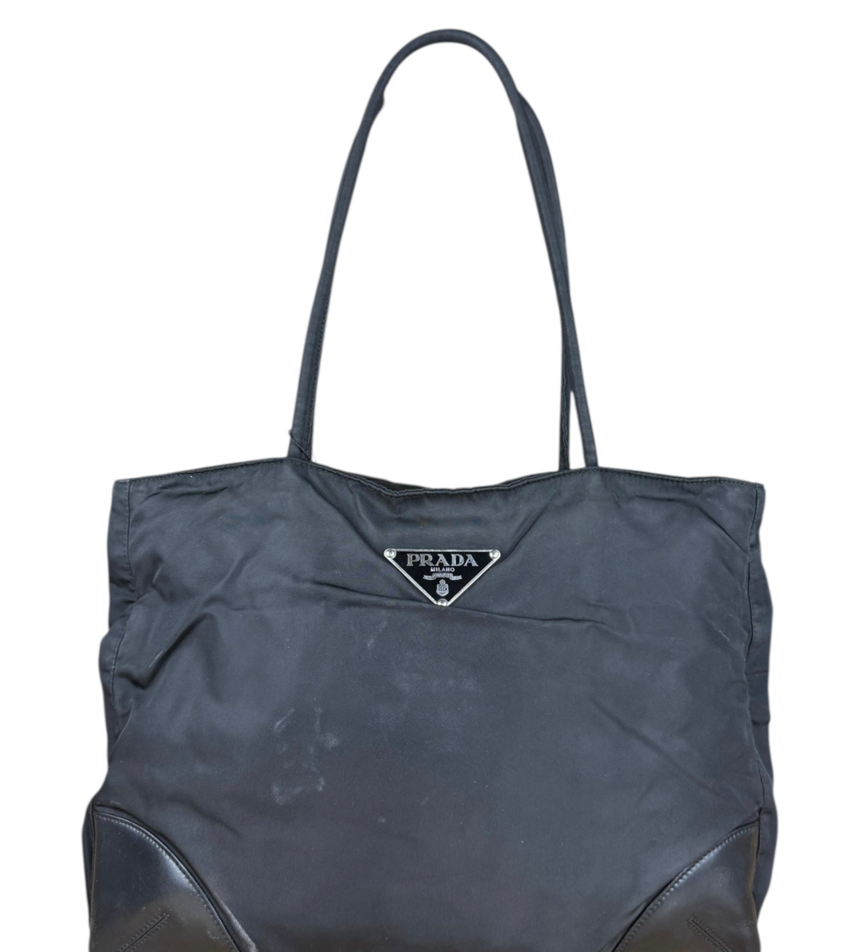 Prada Nylon & Leather Zip Tote