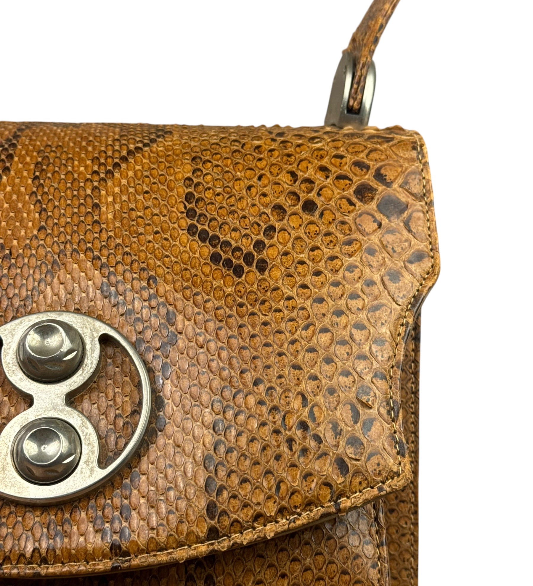 Vintage Snakeskin Top Handle Bag