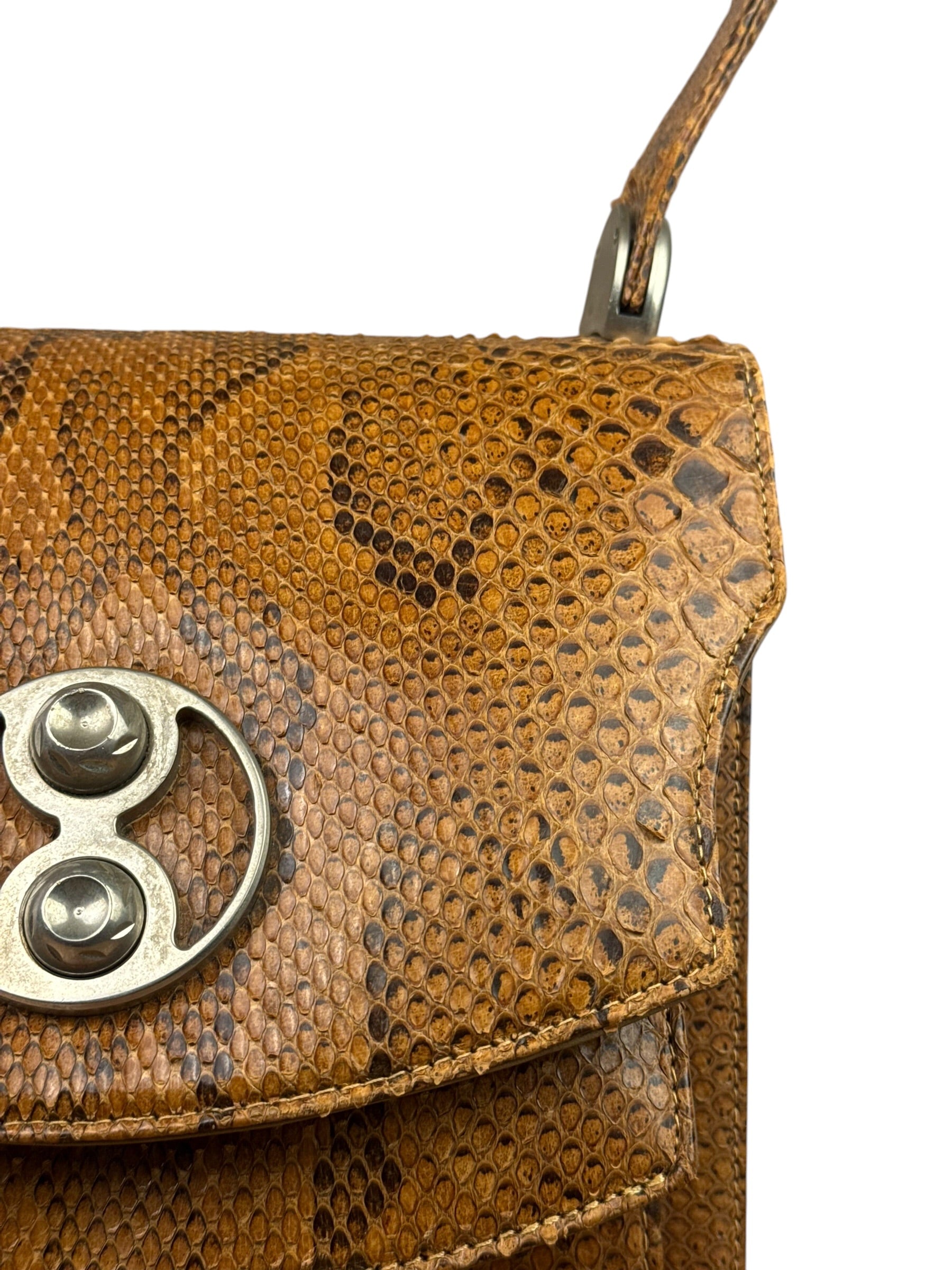 Vintage Snakeskin Top Handle Bag