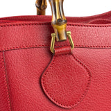 Gucci Red Leather Diana Bamboo Handle Tote