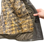 Vintage Grey Fur Lined Leather Blazer Coat