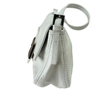 Fendi White Leather Baguette