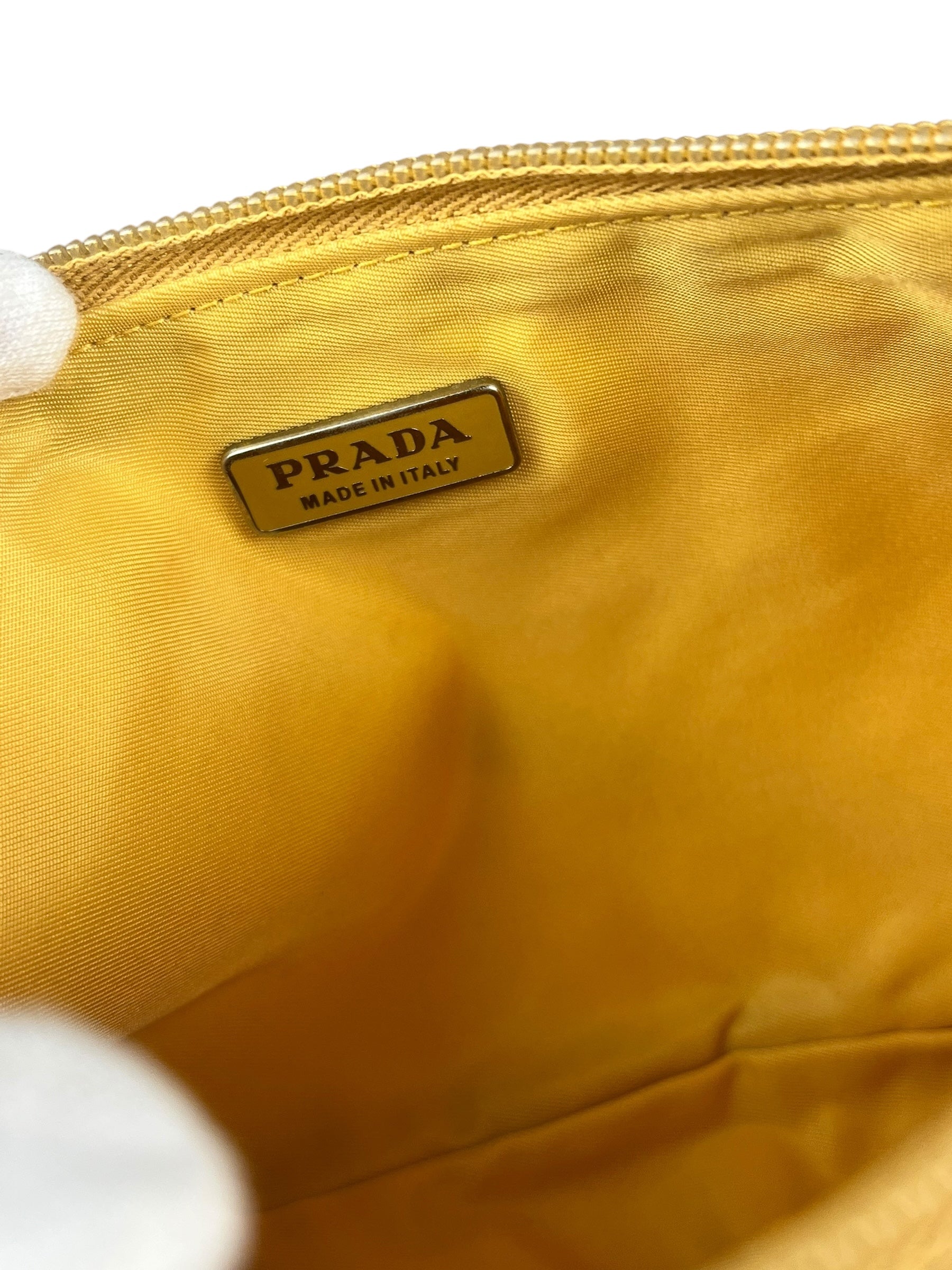 Prada Vintage Nylon Yellow Pochette