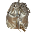 Prada Vintage Metallic Gold Leather Satchel Handbag