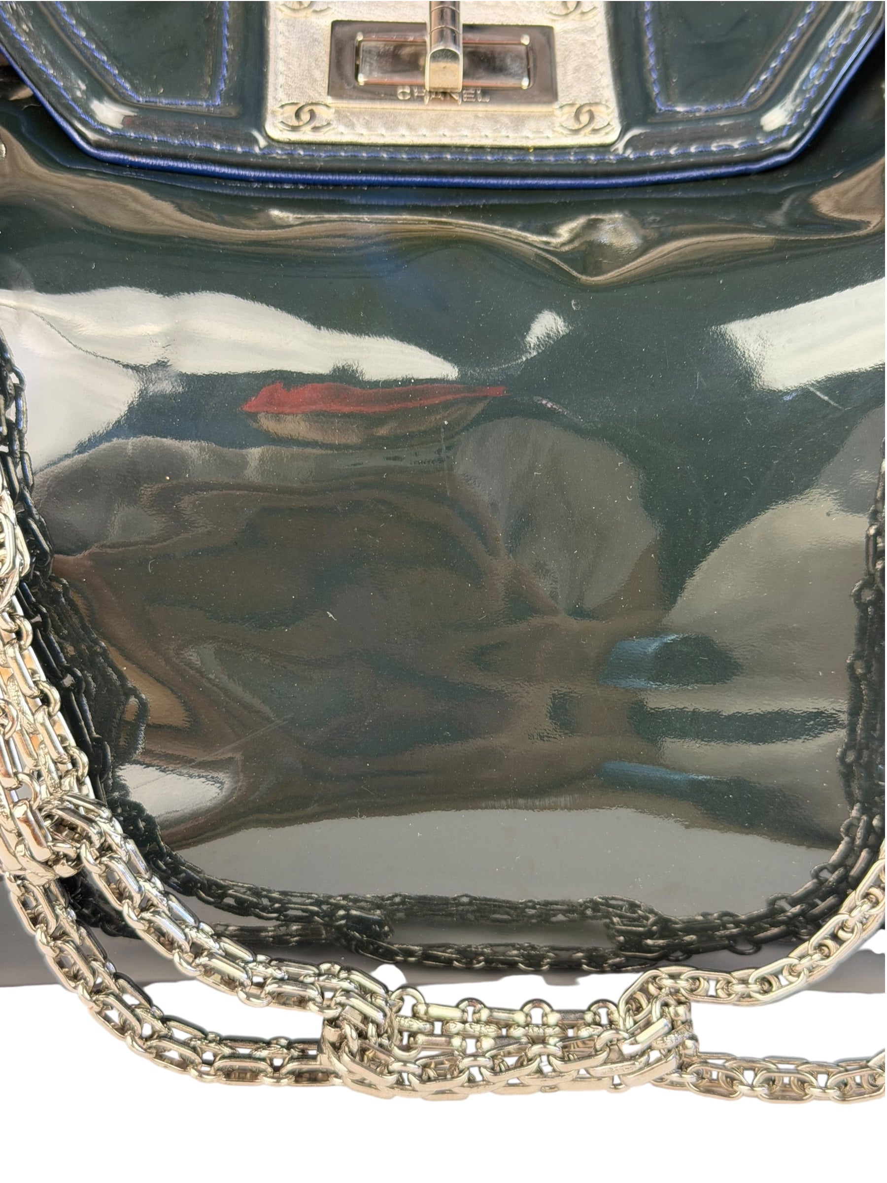 Chanel Green Patent Lambskin Reissue Venetian Mademoiselle Chain Flap Bag 2008