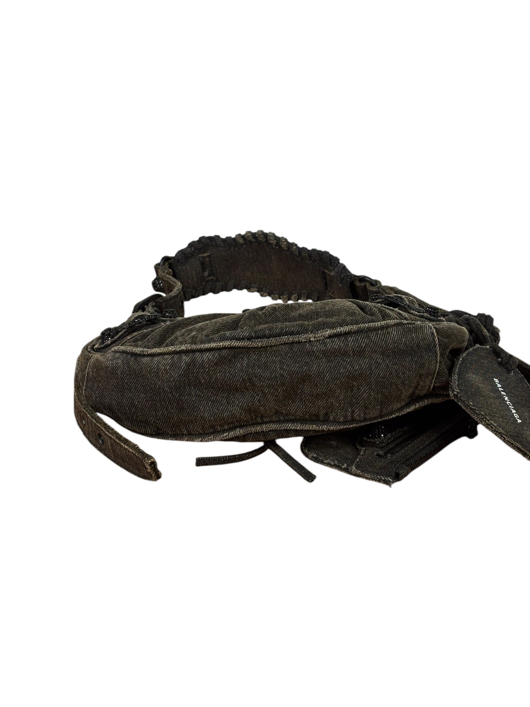 Balenciaga Black Denim Le Cagole XS Shoulder Bag