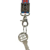 Chanel Coco Mark Nylon Strap Key Lanyard Blue