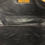 Prada Vintage Camel Leather Embroidery Clutch