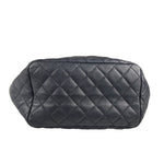 Chanel Navy Blue Leather Drawstring Bucket Two-Way Bag 2018