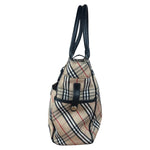 Burberry Vintage Blue Label Nova Check Multi-Pocket Nylon Tote Bag