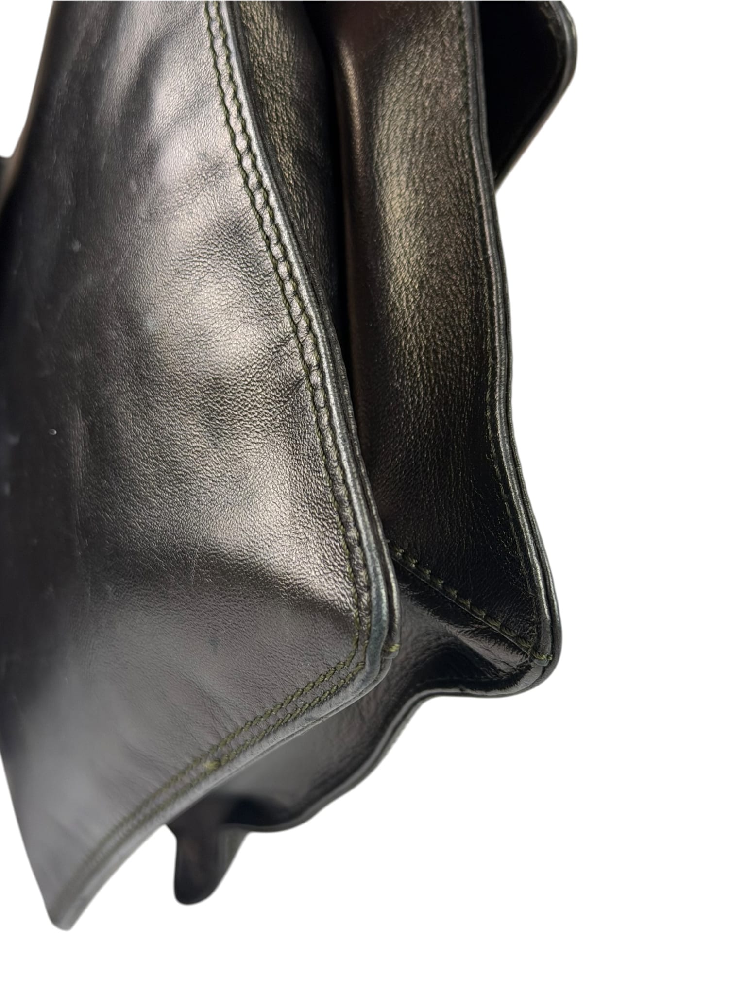 Chanel Vintage Metallic Bronze Lambskin Logo Messenger Bag 1997