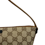 Gucci Brown Leather Trim GG Boat Pochette