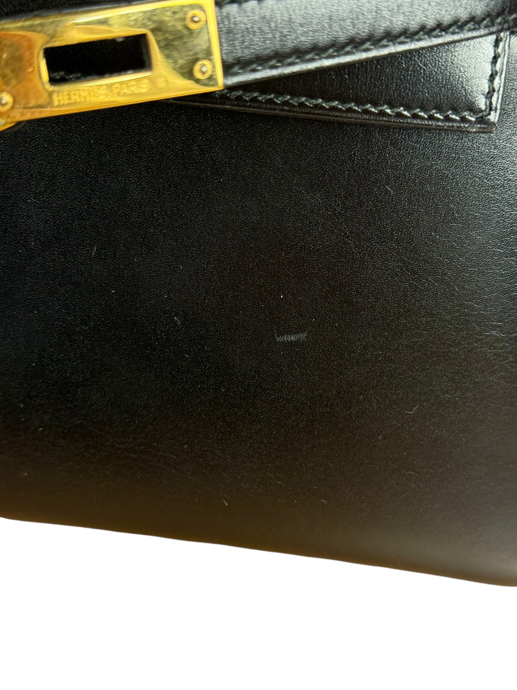 Hermes Black Mini Kelly 20 Box Calf 1991