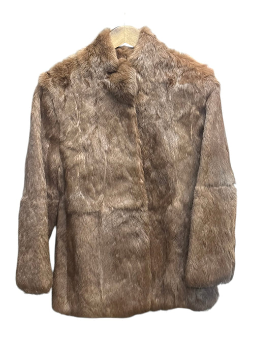 Vintage Brown Long Hair Rabbit Fur Coat
