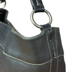Prada Vintage Black Pebbled Leather Hobo Bag