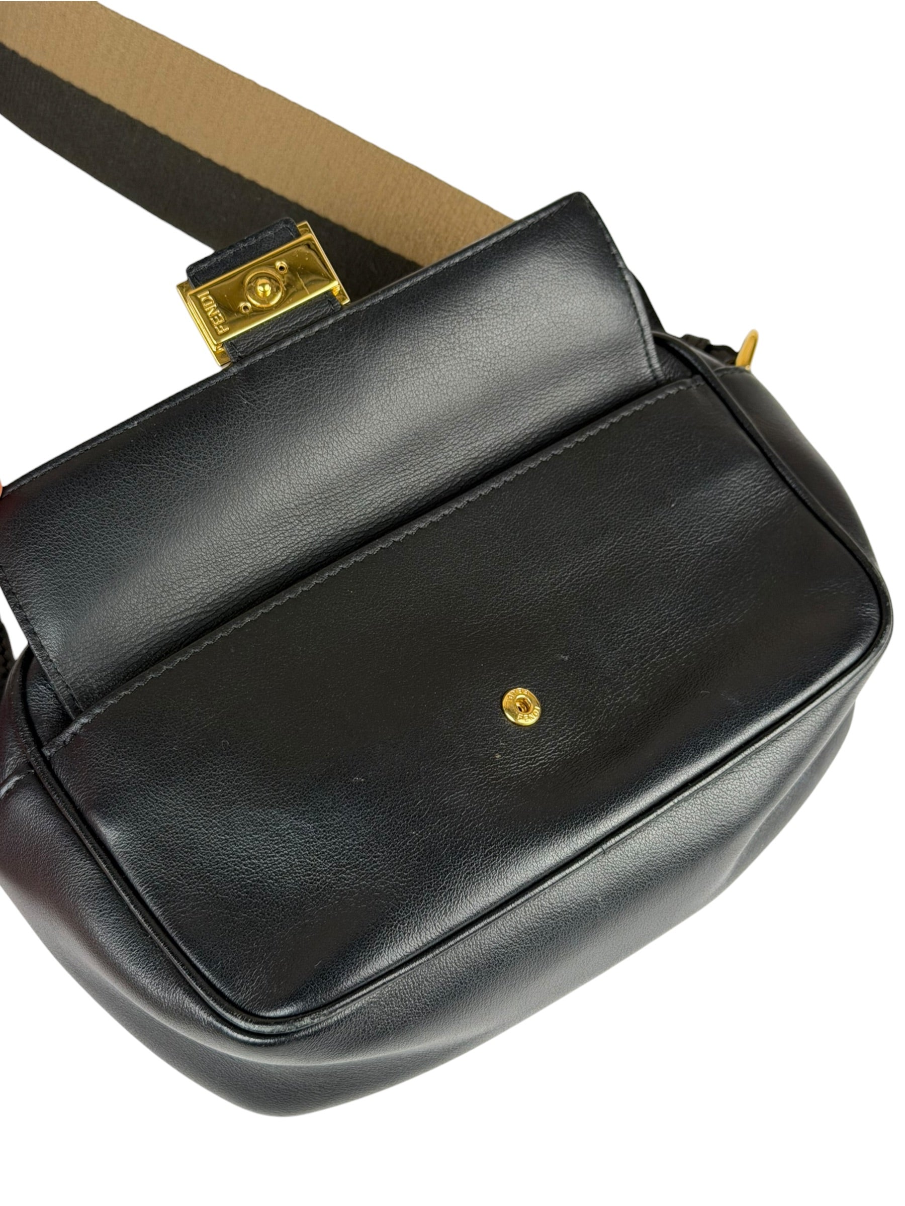 Fendi Black Leather Camera Crossbody