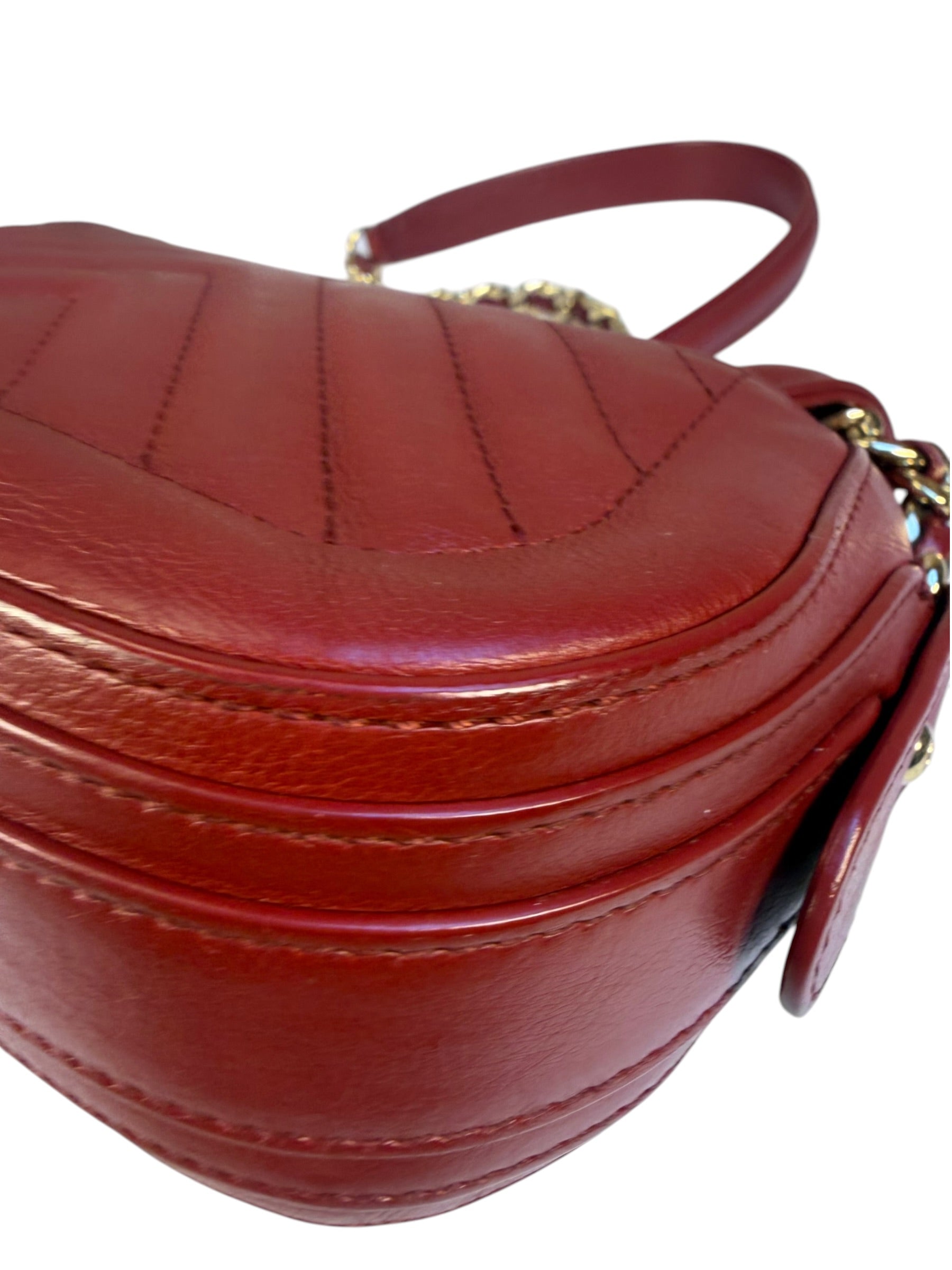 Chanel Burgundy Chevron-Quilted Leather Flap Crossbody 2018