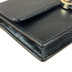 Gucci Black Interlocking G Leather Wallet on Chain