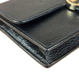 Gucci Black Interlocking G Leather Wallet on Chain