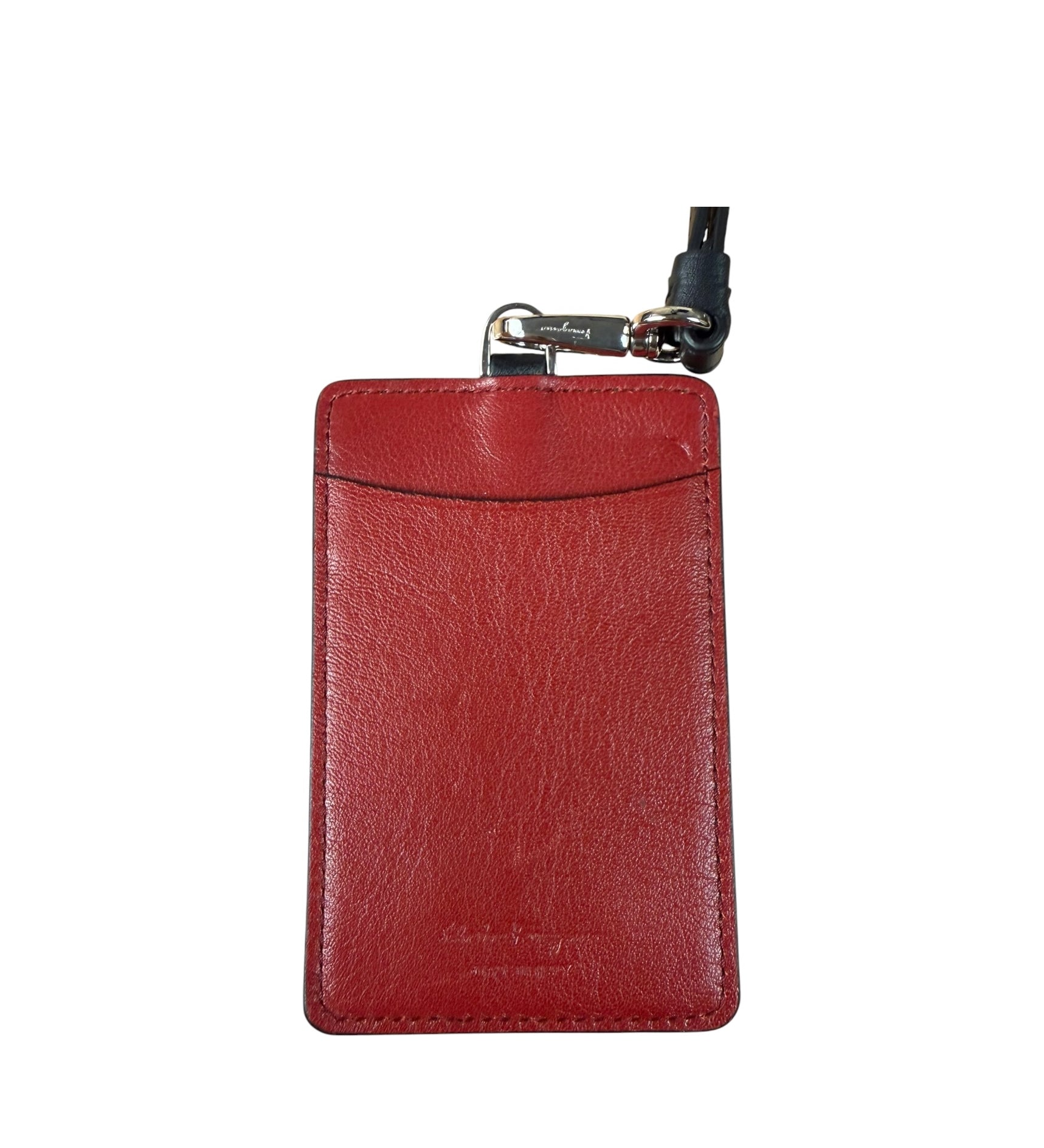 Salvatore Ferragamo Bicolor Leather Lanyard ID Badge