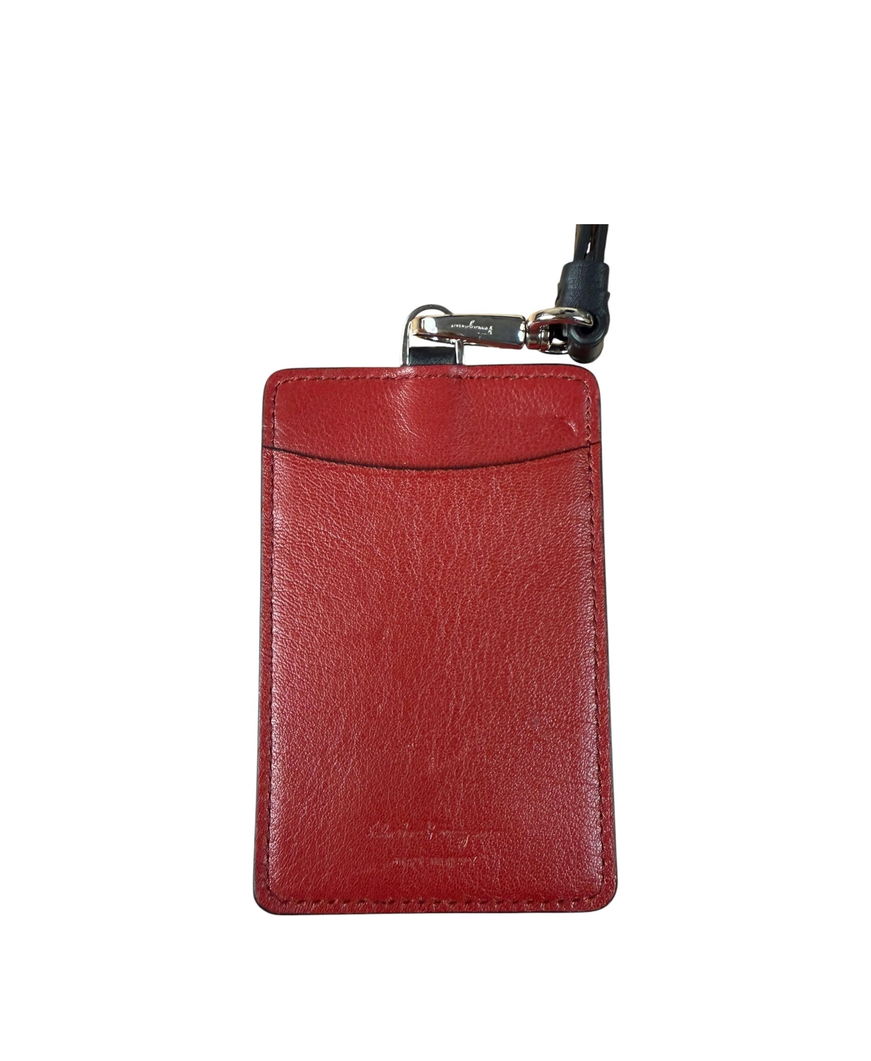 Salvatore Ferragamo Bicolor Leather Lanyard ID Badge