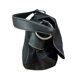 Damaged Prada Vintage Black Tessuto Nylon Leather Trim Saddle Flap Shoulder Bag
