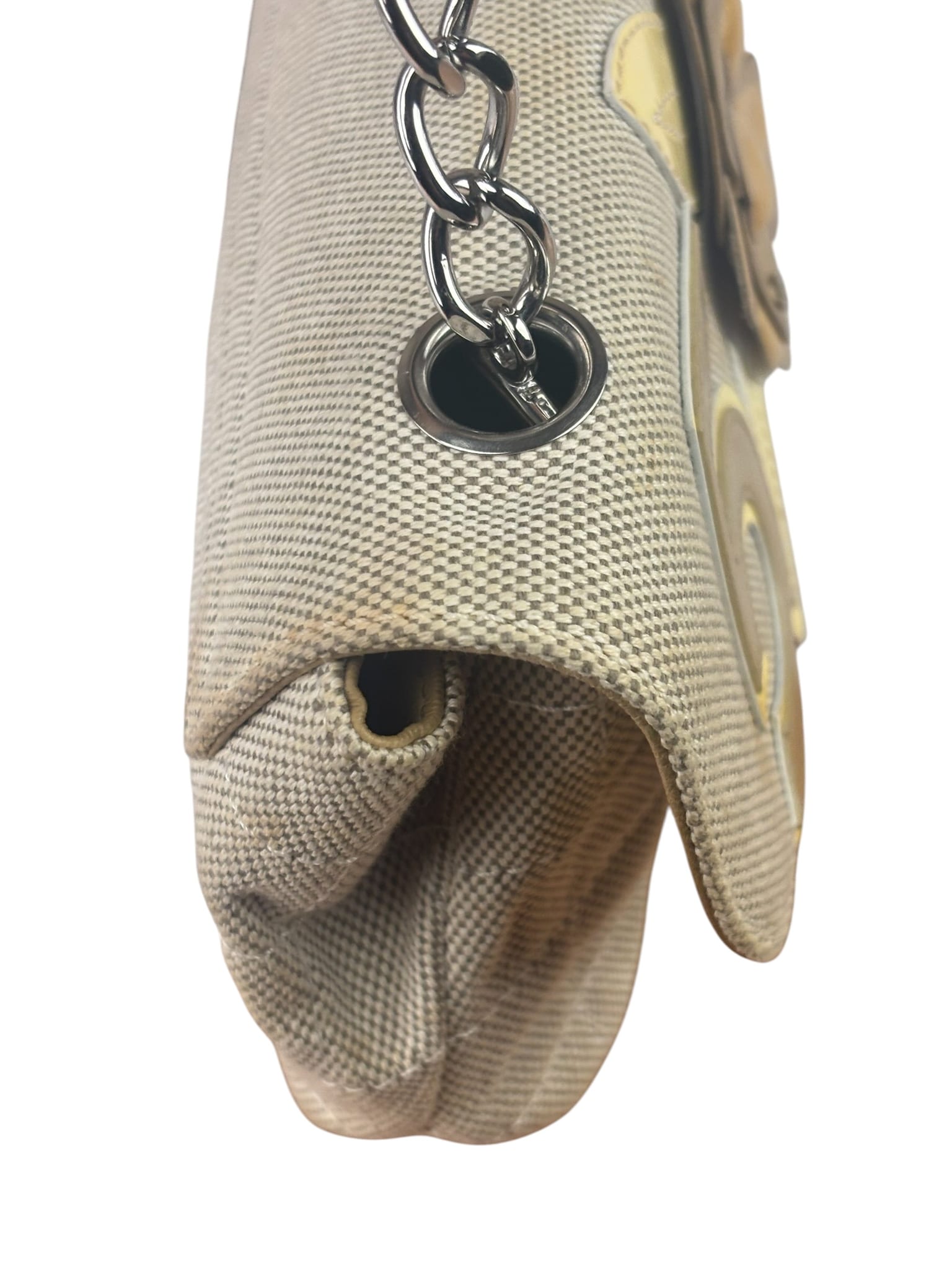 Chanel Woven Leather Trim Camellia No.5 Small Flap Bag 2005