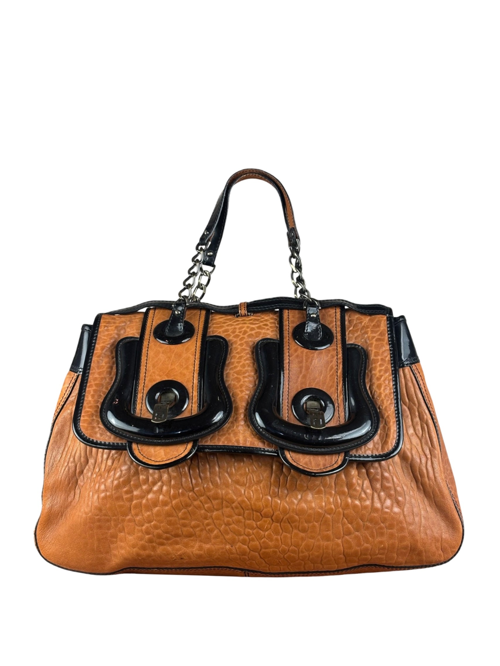Fendi Vintage Brown/Black Leather B Shoulder Bag