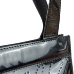 Chanel Black Patent Leather Perforated Camellia Tote Bag 2003